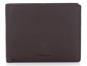 cartera de piel hombre marrón frontal