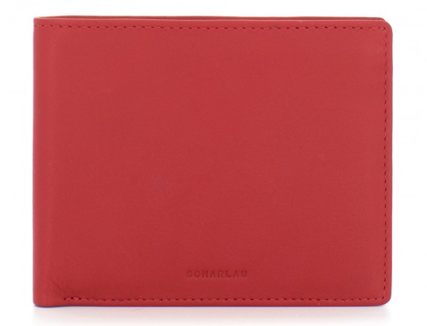 leather men wallet red front