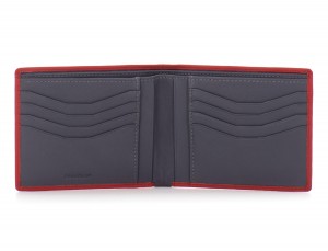 leather men wallet red open
