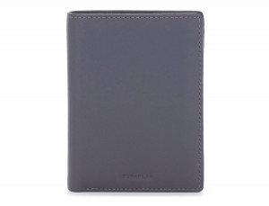 leather wallet gray front