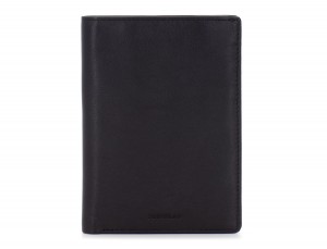 leather passport holder wallet black front