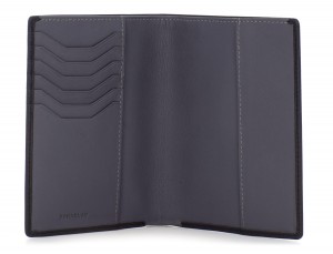 leather passport holder wallet black open