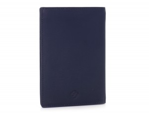 leather passport holder wallet blue front