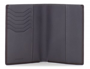 leather passport holder wallet brown open