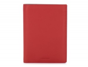 leather passport holder wallet red front