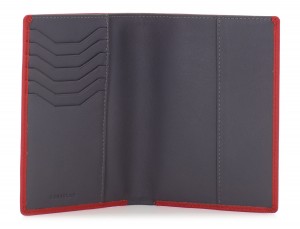 leather passport holder wallet red open