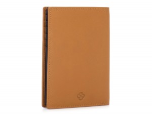 leather passport holder wallet camel side