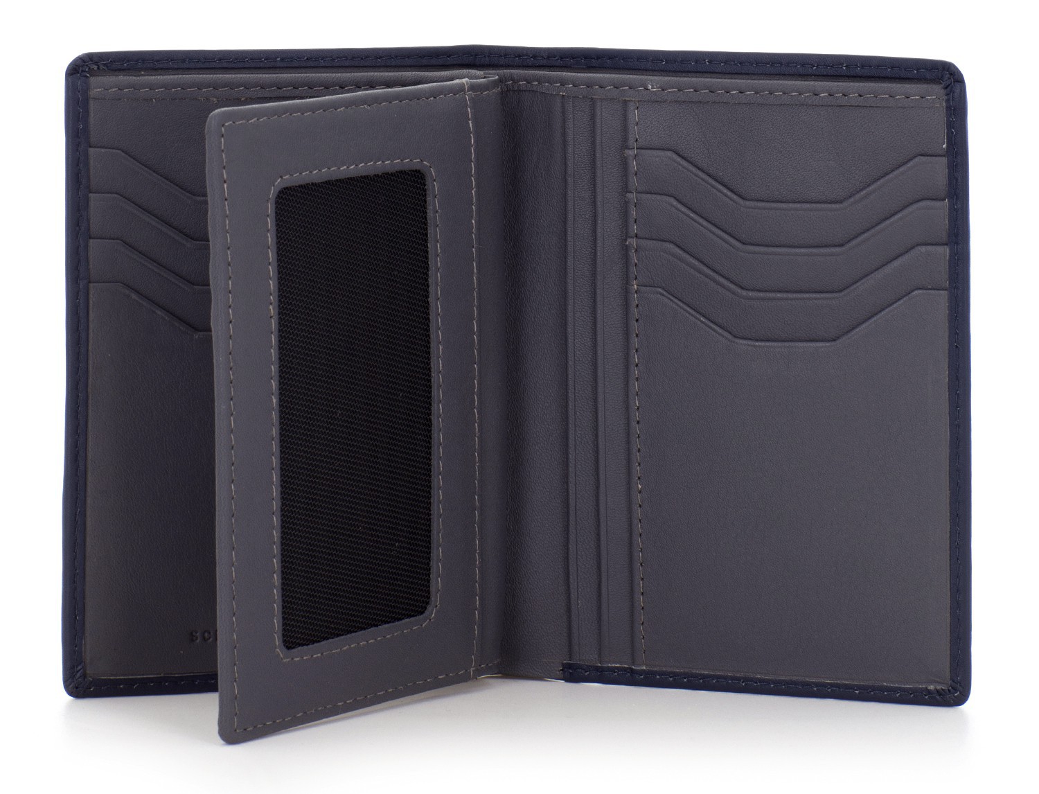 leather wallet black open