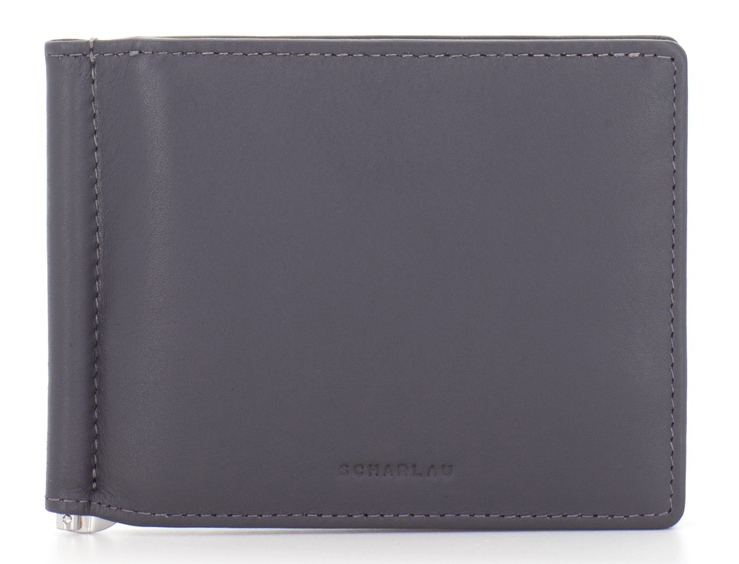 leather wallet gray front