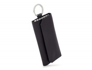 leather key holder wallet black side