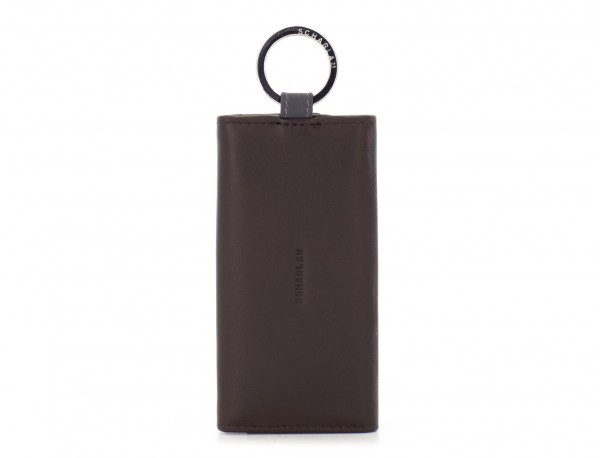 leather key holder wallet brown front