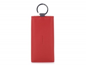 leather key holder wallet red front