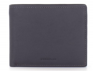 mini leather wallet for men gray front