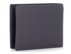 mini leather wallet for men gray side