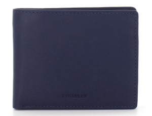 mini leather wallet for men blue front