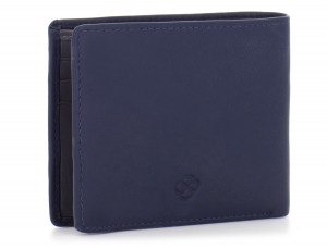 mini leather wallet for men blue side
