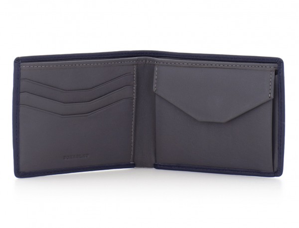 mini leather wallet for men black open