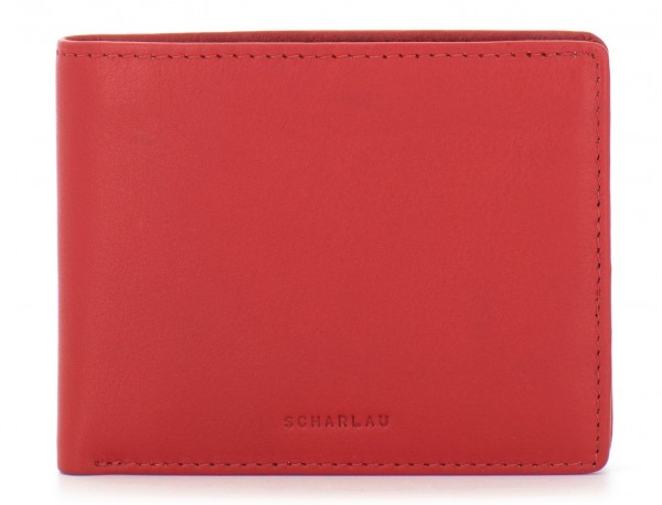 mini leather wallet for men red front
