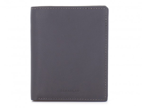 small leather wallet for men gray front