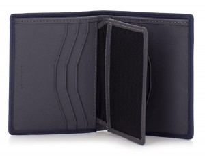 small leather wallet for men black open