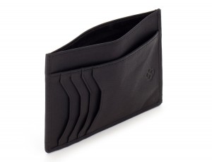leather credit card wallet back open
