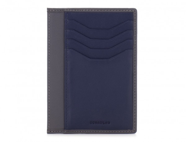 leather credit card wallet blue front