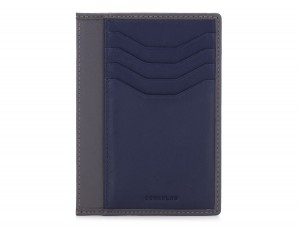 leather credit card wallet blue front