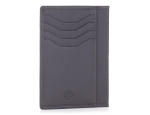 leather credit card wallet gray front