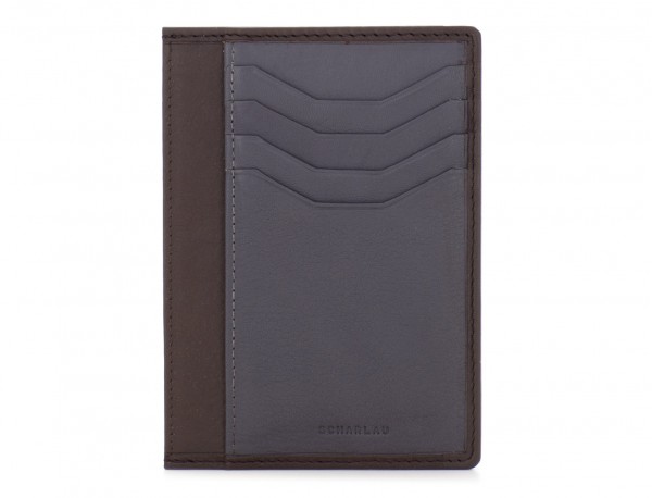 leather credit card wallet brown front