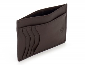 leather credit card wallet brown open