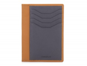 leather credit card wallet camel front