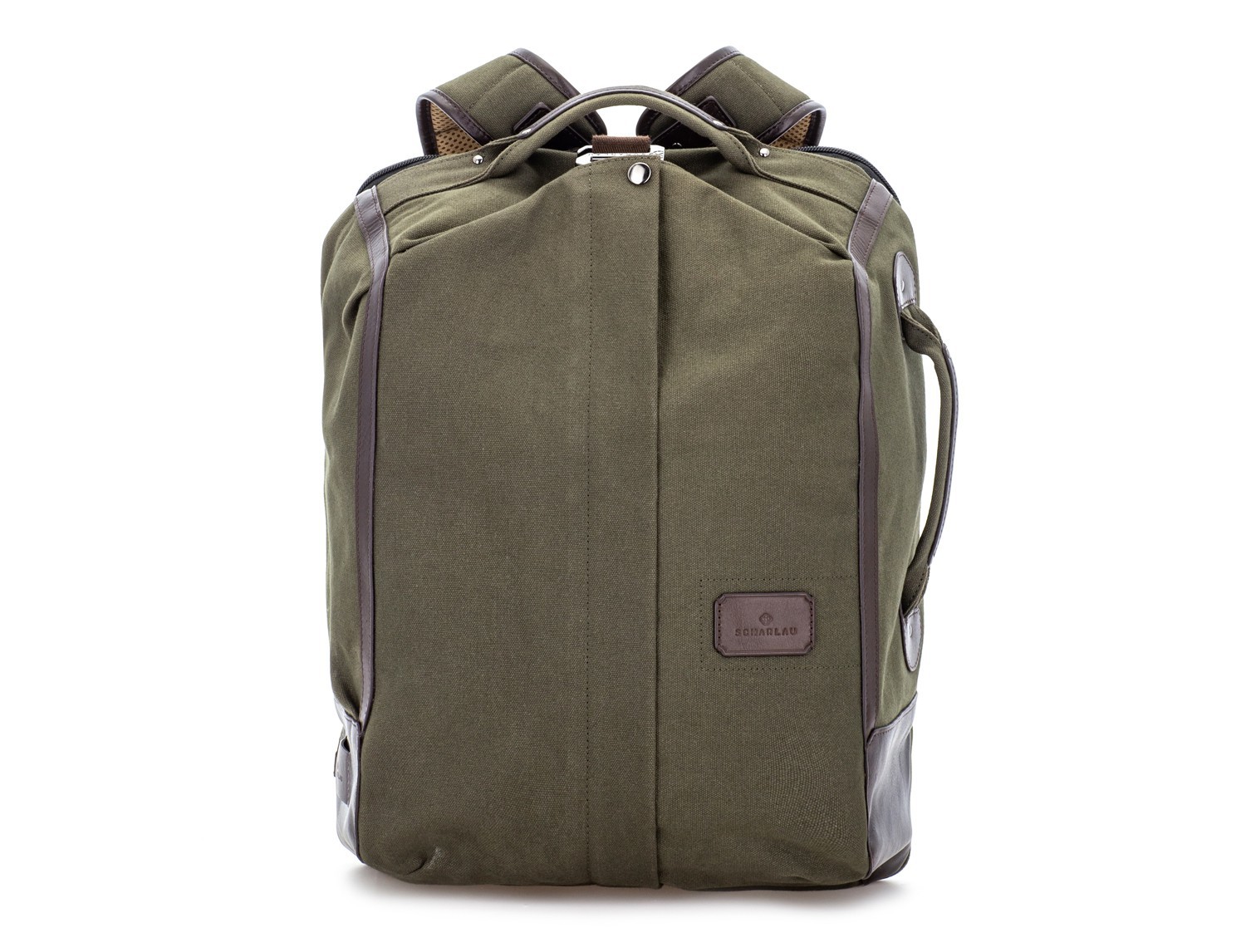 Sack backpack in canvas and leather front
