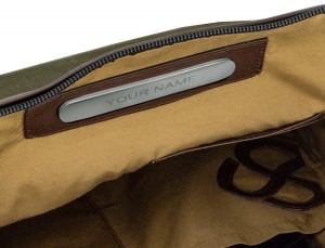 Crossbody bag for men in canvas and leather personalized