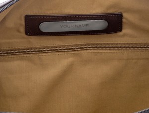 Waist bag in canvas and leather in green personalized
