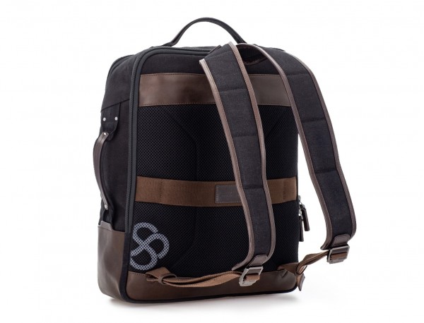 backpack in canvas and leather in black back