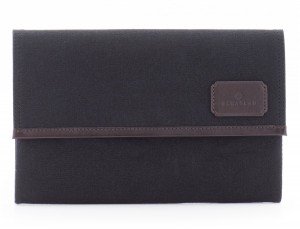 Funda para portátil 13,3" pulgadas de lona y piel en negro frontal