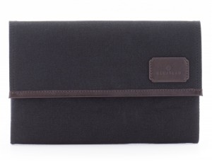 Laptop sleeve in canvas and leather for laptop 13,3" inch in black front