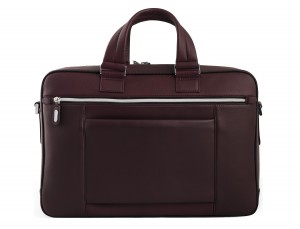 leather business bag in burgundy  back