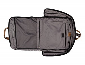 Travel suit bag in anthracite black open