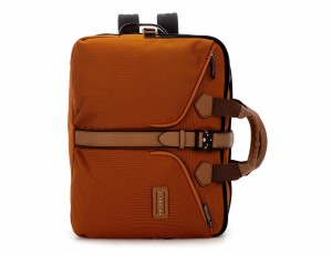 Travel bag backpack in orange front