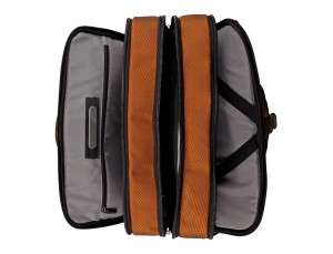 Travel bag backpack in anthracite black open