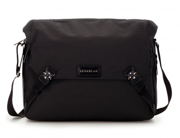Bolso mensajero en color antracita negro frontal