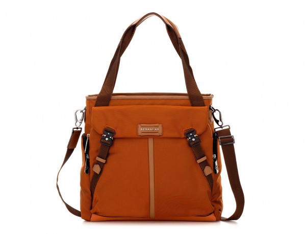 Laptop tote bag for woman in orange front
