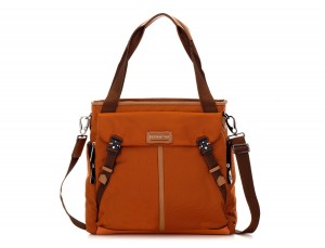 Bolso tote de mujer para ordenador portátil en color naranja frontal