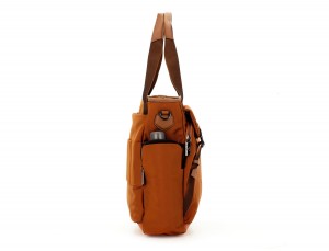 Bolso tote de mujer para ordenador portátil en color naranja lateral