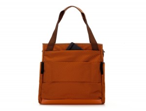 Bolso tote de mujer para ordenador portátil en color naranja detrás