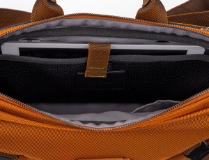 Large waist bag in orange with tablet