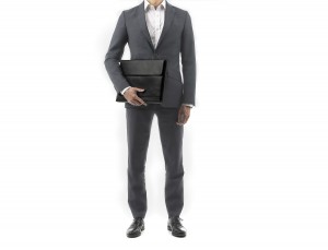 Leather laptop sleeve 15.6" inch black model