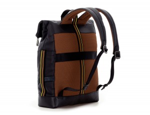 leather laptop backpack in black back