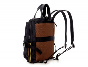 leather bag and backpack for laptop black side